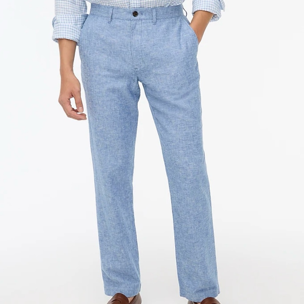 J Crew - Straight-fit linen-cotton blend pant - 31x32